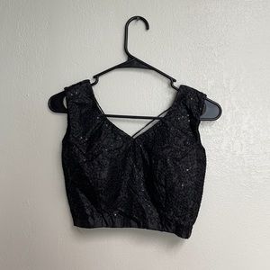 Indian sparkly black choli top